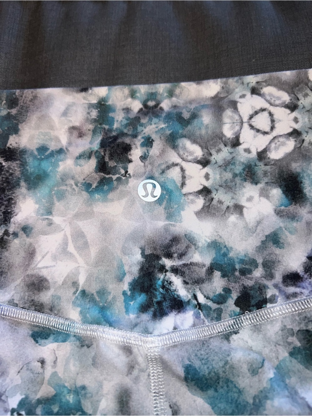 lululemon athletica Teal, Gray and White Watercolor Leggings